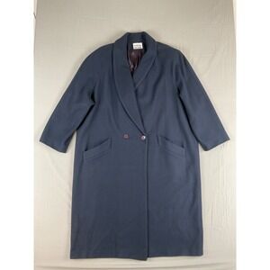 Vintage Outside Influence Navy Wool Coat 24 Oversized Minimalist Normcore